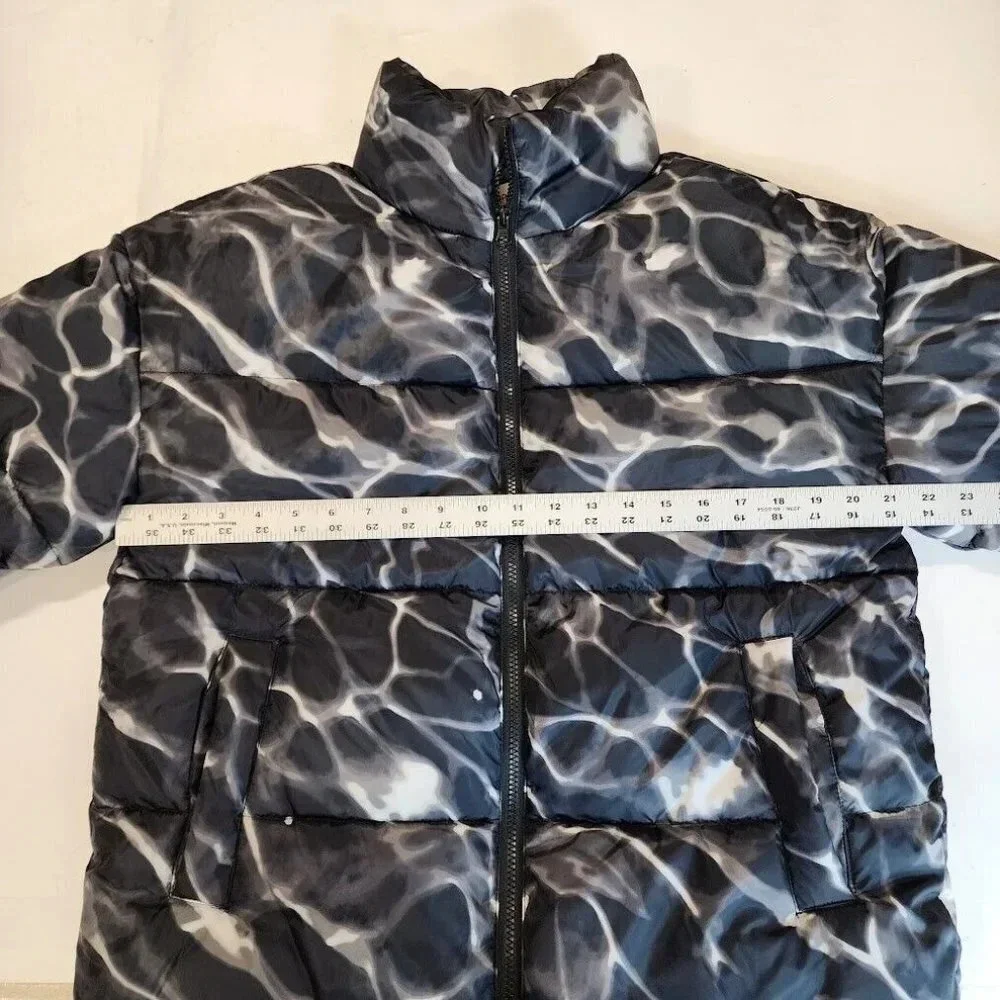 BP Nordstrom Black White Pool Ripple Puffer Warm Oversized Jacket Size XS‎ NWT